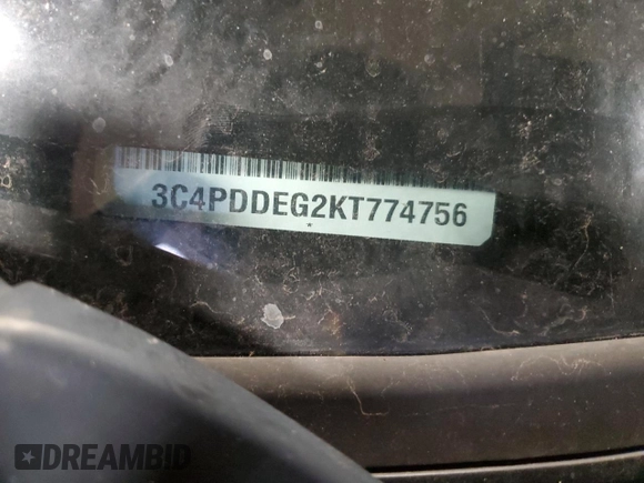 2019 Dodge Journey GT with VIN 3C4PDDEG2KT774756, listed as a Copart auction lot 44298255 with 98,422 mi miles and Salvage Title. Bid and sale history available at DreamBid. Image 14.