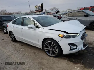 2019 Ford Fusion Titanium with VIN 3FA6P0D91KR263556, listed as a Copart auction lot 85587244 with 73,758 mi miles and Salvage Title. Bid and sale history available at carsss.com. Image 4.
