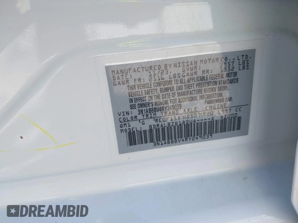 2024 Nissan Sentra S z VIN 3N1AB8BV4RY249039, wystawiony jako IAAI lot #41792114 z przebiegiem 37 413 mil mil oraz . Historia ofert i sprzedaży dostępna na DreamBid. Obrazek 9.