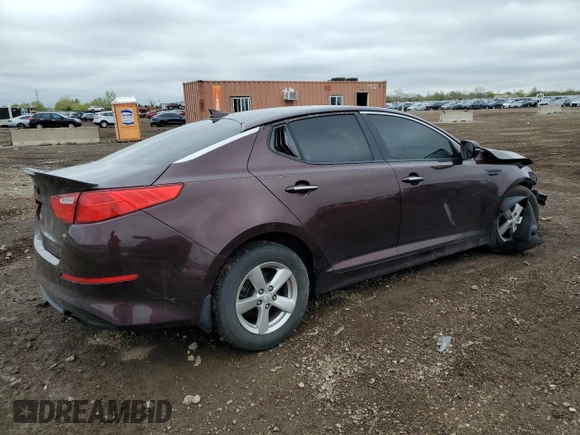 2015 Kia Optima LX with VIN 5XXGM4A75FG484776, listed as a Copart auction lot 55661635 with Not provided miles and Salvage title. Bid and sale history available at DreamBid. Image 3.
