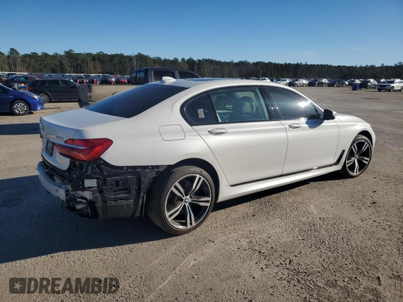 2019 BMW 7 Series 750i with VIN WBA7F0C5XKGM25897, listed as a Copart auction lot 86758004 with 68,700 mi miles and Salvage title. Bid and sale history available at DreamBid. Image 3.