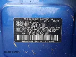 2020 Subaru WRX Premium with VIN JF1VA1C62L9824886, listed as a Copart auction lot 47166805 with 79,336 mi miles and Salvage Title. Bid and sale history available at carsss.com. Image 14.
