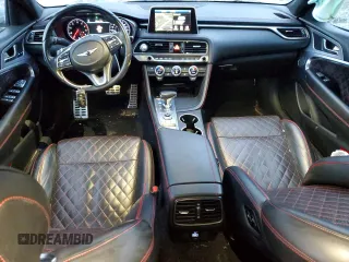 2019 Genesis G70 Advanced with VIN KMTG44LA7KU021455, listed as a Copart auction lot 87048564 with 94,429 mi miles and Salvage title. Bid and sale history available at DreamBid. Image 8.