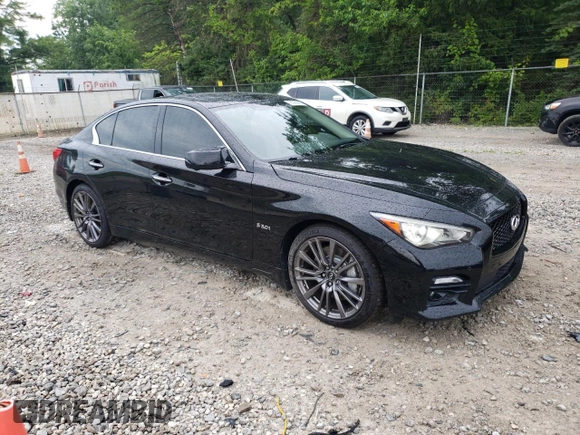 2016 Infiniti Q50 Red Sport 400 with VIN JN1FV7AR4GM450788, listed as a Copart auction lot 63069385 with 87,740 mi miles and Salvage title. Bid and sale history available at DreamBid. Image 4.