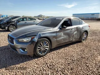 2020 Infiniti Q50 3.0t LUXE with VIN JN1EV7AP5LM203803, listed as a Copart auction lot 85818874 with 92,710 mi miles and Salvage Title. Bid and sale history available at carsss.com. Image 1.