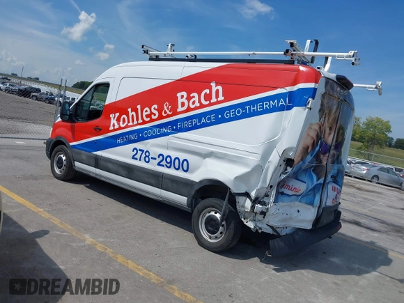 2023 Ford Transit Cargo with VIN 1FTBR1C80PKA43077, listed as a IAAI auction lot 40182475 with 15,656 mi miles and . Bid and sale history available at DreamBid. Image 3.