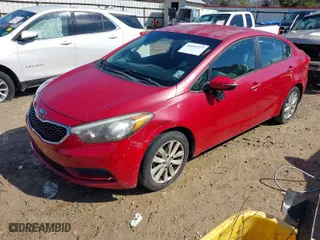 2014 Kia Forte LX with VIN KNAFX4A61E5176885, listed as a IAAI auction lot 41651277 with 76,769 mi miles. Bid and sale history available at carsss.com. Image 2.