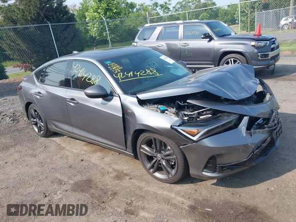 2023 Acura Integra w/A-Spec Package with VIN 19UDE4H39PA025767, listed as a IAAI auction lot 42414288 with 24,125 mi miles and . Bid and sale history available at DreamBid. Image 1.