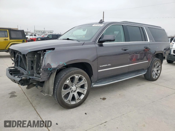 2015 GMC Yukon XL SLT with VIN 1GKS1HKC0FR718202, listed as a Copart auction lot 46185405 with 113,862 mi miles and Salvage Title. Bid and sale history available at carsss.com. Image 1.