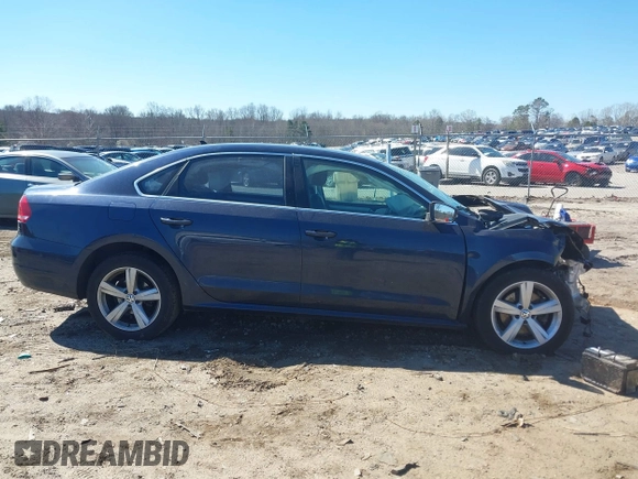 2013 Volkswagen Passat SE w/Sunroof & Nav with VIN 1VWBP7A35DC113692, listed as a IAAI auction lot 41720111 with 143,624 mi miles. Bid and sale history available at carsss.com. Image 13.
