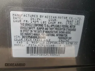 2024 Nissan Kicks S with VIN 3N1CP5BV6RL550465, listed as a Copart auction lot 41500095 with 956 mi miles and Salvage Title. Bid and sale history available at DreamBid. Image 12.