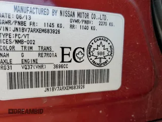 2014 Infiniti Q50 Premium with VIN JN1BV7ARXEM683926, listed as a Copart auction lot 50415795 with 118,966 mi miles and Salvage Title. Bid and sale history available at carsss.com. Image 12.