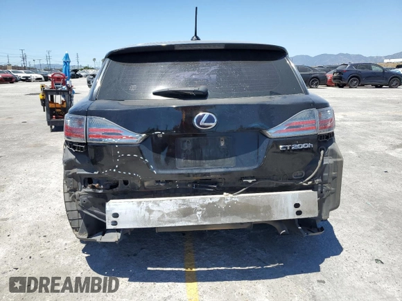 2013 Lexus CT 200h with VIN JTHKD5BH4D2155818, listed as a Copart auction lot 54844975 with 298,064 mi miles and Salvage title. Bid and sale history available at DreamBid. Image 6.