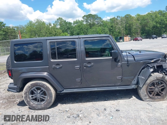 2017 Jeep Wrangler Unlimited Sahara with VIN 1C4BJWEG4HL605213, listed as a IAAI auction lot 42247221 with 104,542 mi miles and . Bid and sale history available at DreamBid. Image 13.