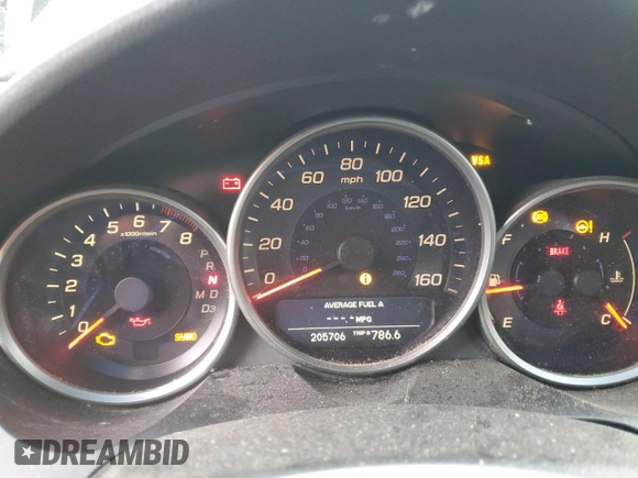 2006 Acura RL with VIN JH4KB16506C001134, listed as a Copart auction lot 51601645 with 205,706 mi miles and Salvage Title. Bid and sale history available at DreamBid. Image 9.