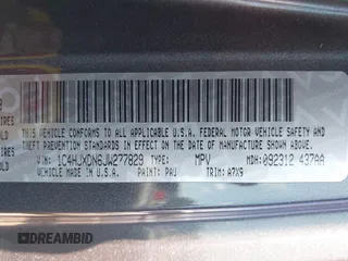 2018 Jeep Wrangler Unlimited Sport S с VIN 1C4HJXDN6JW277829, выставлен на аукционе IAAI как лот 42607187 с пробегом 107 461 миль миль и . История ставок и продаж доступна на DreamBid. Изображение 9.