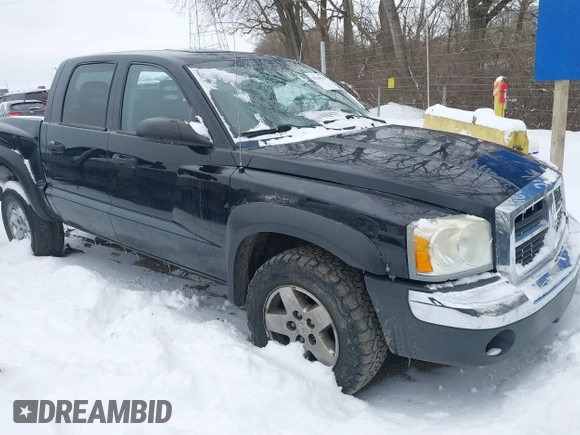 2005 Dodge Dakota SLT with VIN 1D7HW48N55S271727, listed as a IAAI auction lot 41249537 with 196,500 mi miles. Bid and sale history available at carsss.com. Image 1.