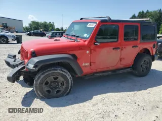 2018 Jeep Wrangler Unlimited Sport S with VIN 1C4HJXDN2JW293493, listed as a Copart auction lot 60500845 with 97,421 mi miles and Salvage title. Bid and sale history available at DreamBid. Image 1.