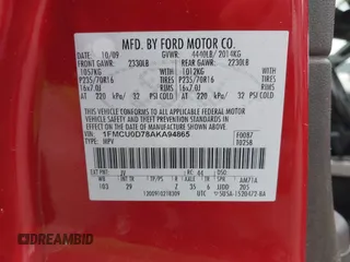 2010 Ford Escape XLT с VIN 1FMCU0D78AKA94865, выставлен на аукционе IAAI как лот 42289593 с пробегом 189 889 миль миль и . История ставок и продаж доступна на DreamBid. Изображение 9.