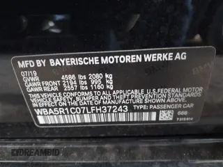 2020 BMW 3 Series 330i with VIN WBA5R1C07LFH37243, listed as a IAAI auction lot 42129217 with 22,767 mi miles. Bid and sale history available at carsss.com. Image 9.