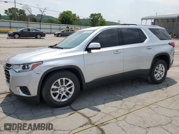 2018 Chevrolet Traverse LT Cloth z VIN 1GNERGKW8JJ113526, wystawiony jako Copart lot #59633295 z przebiegiem 111 066 mil mil oraz Szkoda całkowita • Salvage title. Historia ofert i sprzedaży dostępna na DreamBid. Obrazek 1.