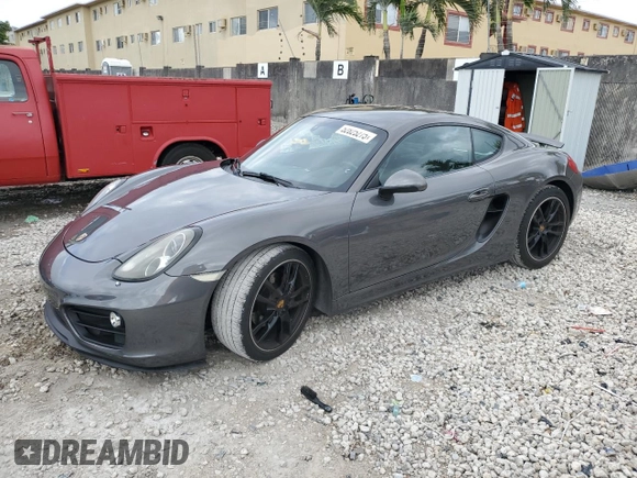 2015 Porsche Cayman with VIN WP0AA2A89FK163969, listed as a Copart auction lot 52825275 with 118,675 mi miles and Salvage Title. Bid and sale history available at DreamBid. Image 1.