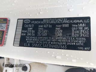 2022 Hyundai Tucson SEL z VIN 5NMJC3AE3NH057663, wystawiony jako IAAI lot #42428386 z przebiegiem 78 740 mil mil oraz . Historia ofert i sprzedaży dostępna na DreamBid. Obrazek 9.