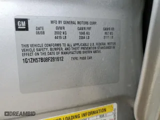 2008 Chevrolet Malibu LT w/1LT with VIN 1G1ZH57B08F281612, listed as a Copart auction lot 43765995 with 66,812 mi miles and Salvage Title. Bid and sale history available at carsss.com. Image 14.