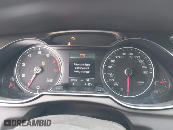 2013 Audi A4 Premium Plus with VIN WAUFFAFLXDN046666, listed as a IAAI auction lot 41074023 with 92,092 mi miles and . Bid and sale history available at DreamBid. Image 7.