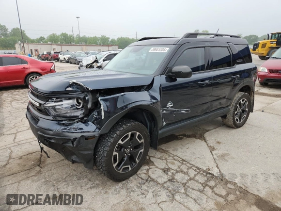 2021 Ford Bronco Sport Outer Banks with VIN 3FMCR9C64MRB01454, listed as a Copart auction lot 59951205 with 59,613 mi miles and Salvage title. Bid and sale history available at DreamBid. Image 1.