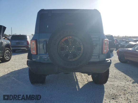 2021 Ford Bronco First Edition with VIN 1FMEE5EP3MLA42950, listed as a Copart auction lot 76982664 with Not Provided miles and Non Repairable. Bid and sale history available at DreamBid. Image 6.