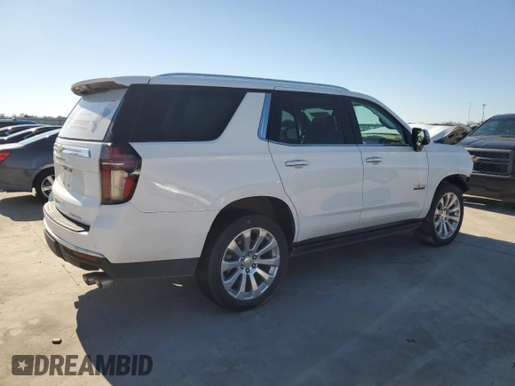 2023 Chevrolet Tahoe Premier with VIN 1GNSKSKD3PR144704, listed as a Copart auction lot 50347615 with 48,937 mi miles and Salvage title. Bid and sale history available at DreamBid. Image 3.