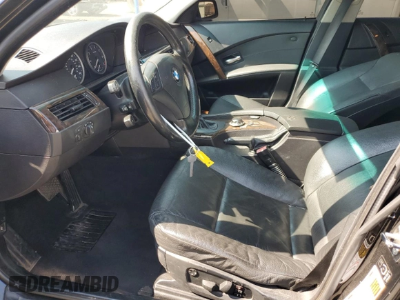 2005 BMW 5 Series 530i with VIN WBANA735X5CR57418, listed as a Copart auction lot 71579784 with 254,284 mi miles and Salvage Title. Bid and sale history available at DreamBid. Image 7.