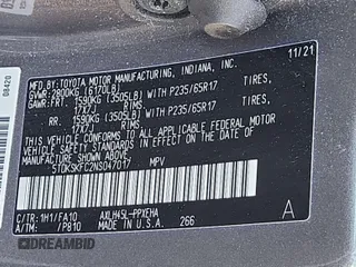 2022 Toyota Sienna LE с VIN 5TDKSKFC2NS047017, выставлен на аукционе IAAI как лот 42501101 с пробегом 155 942 миль миль и . История ставок и продаж доступна на DreamBid. Изображение 19.