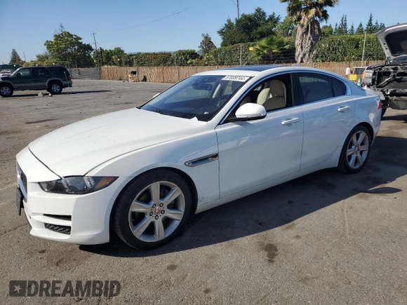 2017 Jaguar XE with VIN SAJAE4BNXHA968653, listed as a Copart auction lot 57039744 with 148,481 mi miles and Salvage Title. Bid and sale history available at DreamBid. Image 1.