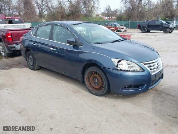 2013 Nissan Sentra SV with VIN 1N4AB7AP9DN902518, listed as a IAAI auction lot 41951983 with 125,994 mi miles. Bid and sale history available at carsss.com. Image 1.