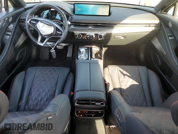 2023 Genesis G80 2.5T with VIN KMTGA4SC1PU166008, listed as a Copart auction lot 79831594 with 12,628 mi miles and Salvage Title. Bid and sale history available at DreamBid. Image 8.