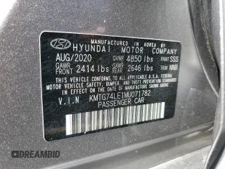 2021 Genesis G70 3.3T with VIN KMTG74LE1MU071782, listed as a Copart auction lot 74787954 with 41,759 mi miles and Non Repairable. Bid and sale history available at carsss.com. Image 13.
