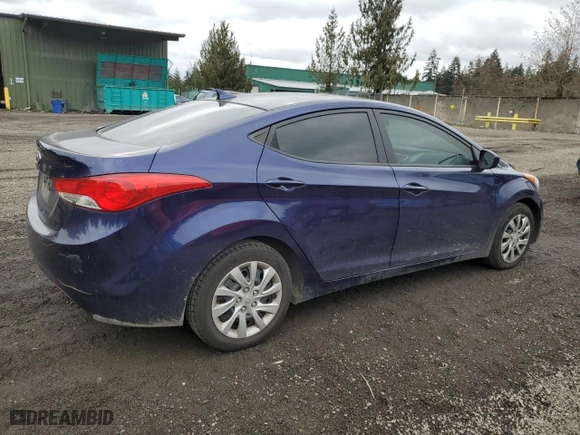 2012 Hyundai Elantra GLS PZEV with VIN 5NPDH4AE2CH062907, listed as a Copart auction lot 48161985 with 196,095 mi miles and Salvage Title. Bid and sale history available at carsss.com. Image 3.
