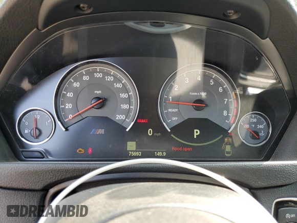 2015 BMW M4 with VIN WBS3R9C54FF708894, listed as a Copart auction lot 66122274 with 75,693 mi miles and Salvage Title. Bid and sale history available at carsss.com. Image 9.