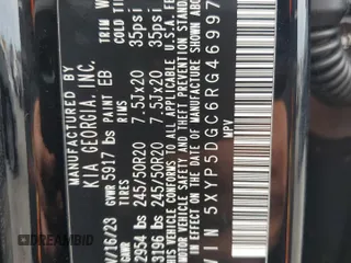 2024 Kia Telluride SX X-Line with VIN 5XYP5DGC6RG469978, listed as a Copart auction lot 81030984 with Not Provided miles and Salvage Title. Bid and sale history available at carsss.com. Image 14.