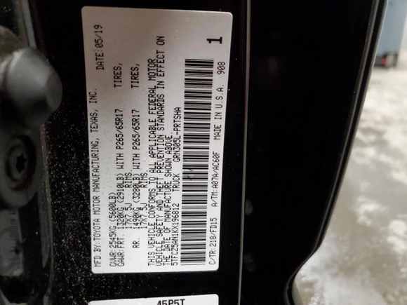 2019 Toyota Tacoma SR z VIN 5TFCZ5AN1KX196812, wystawiony jako Copart lot #51372065 z przebiegiem Nie podano mil oraz Szkoda całkowita • Salvage title. Historia ofert i sprzedaży dostępna na DreamBid. Obrazek 12.