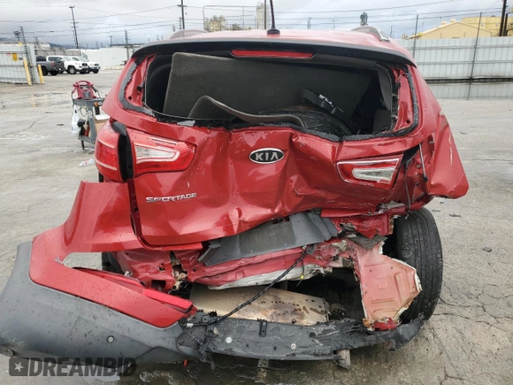 2012 Kia Sportage LX with VIN KNDPB3A22C7306283, listed as a Copart auction lot 43462124 with 166,886 mi miles and Salvage Title. Bid and sale history available at carsss.com. Image 6.