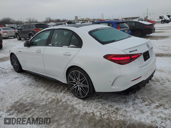 2024 Mercedes-Benz C 43 AMG z VIN W1KAF8HB9RR236684, wystawiony jako Copart lot #45281485 z przebiegiem 467 mil mil oraz Szkoda całkowita • Salvage title. Historia ofert i sprzedaży dostępna na DreamBid. Obrazek 2.