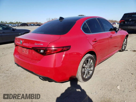 2018 Alfa Romeo Giulia with VIN ZARFAEDN7J7592845, listed as a Copart auction lot 66648432 with 26,834 mi miles. Bid and sale history available at carsss.com. Image 4.