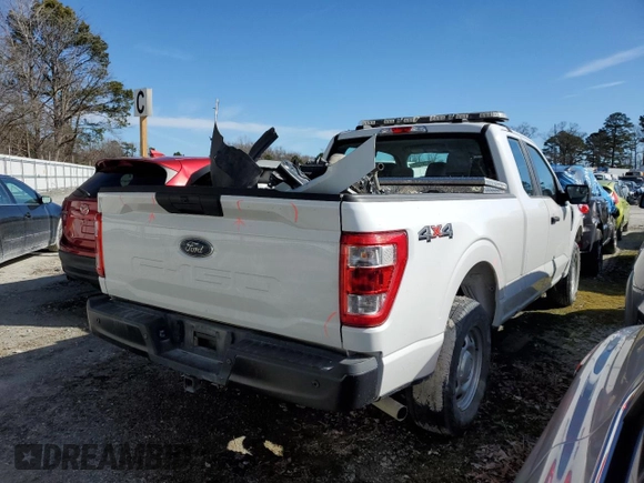 2022 Ford F-150 XL with VIN 1FTEX1EB4NKE56418, listed as a Copart auction lot 46791285 with 36,764 mi miles and Salvage title. Bid and sale history available at DreamBid. Image 3.