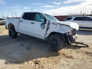 2021 Chevrolet Silverado 1500 Custom Trail Boss with VIN 1GCPYCEF2MZ280981, listed as a Copart auction lot 49270005 with Not Provided miles and Salvage Title. Bid and sale history available at DreamBid. Image 4.
