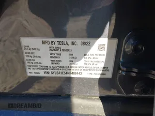 2022 Tesla Model S with VIN 5YJSA1E54NF488443, listed as a IAAI auction lot 41289281 with Not Provided miles and . Bid and sale history available at DreamBid. Image 9.