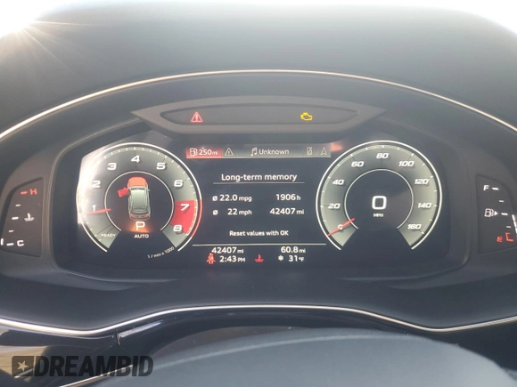 2021 Audi Q7 Premium Plus with VIN WA1LJAF76MD019892, listed as a Copart auction lot 87602805 with 42,407 mi miles and Salvage title. Bid and sale history available at DreamBid. Image 9.