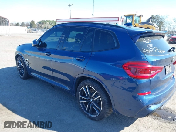 2021 BMW X3 M z VIN 5YMTS0C06M9F45134, wystawiony jako IAAI lot #41867376 z przebiegiem 35 237 mil mil oraz . Historia ofert i sprzedaży dostępna na DreamBid. Obrazek 3.